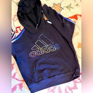 Adidas Multicolor Logo Black Hoodie